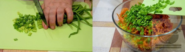 Нарезаем зеленый лук