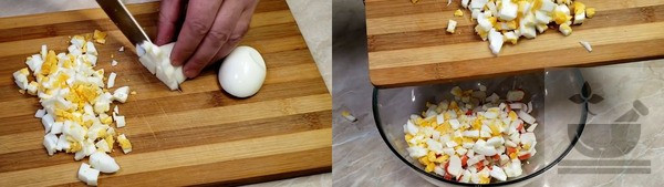 Нарезаем яйца
