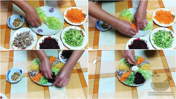 Выкладываем салат на тарелку